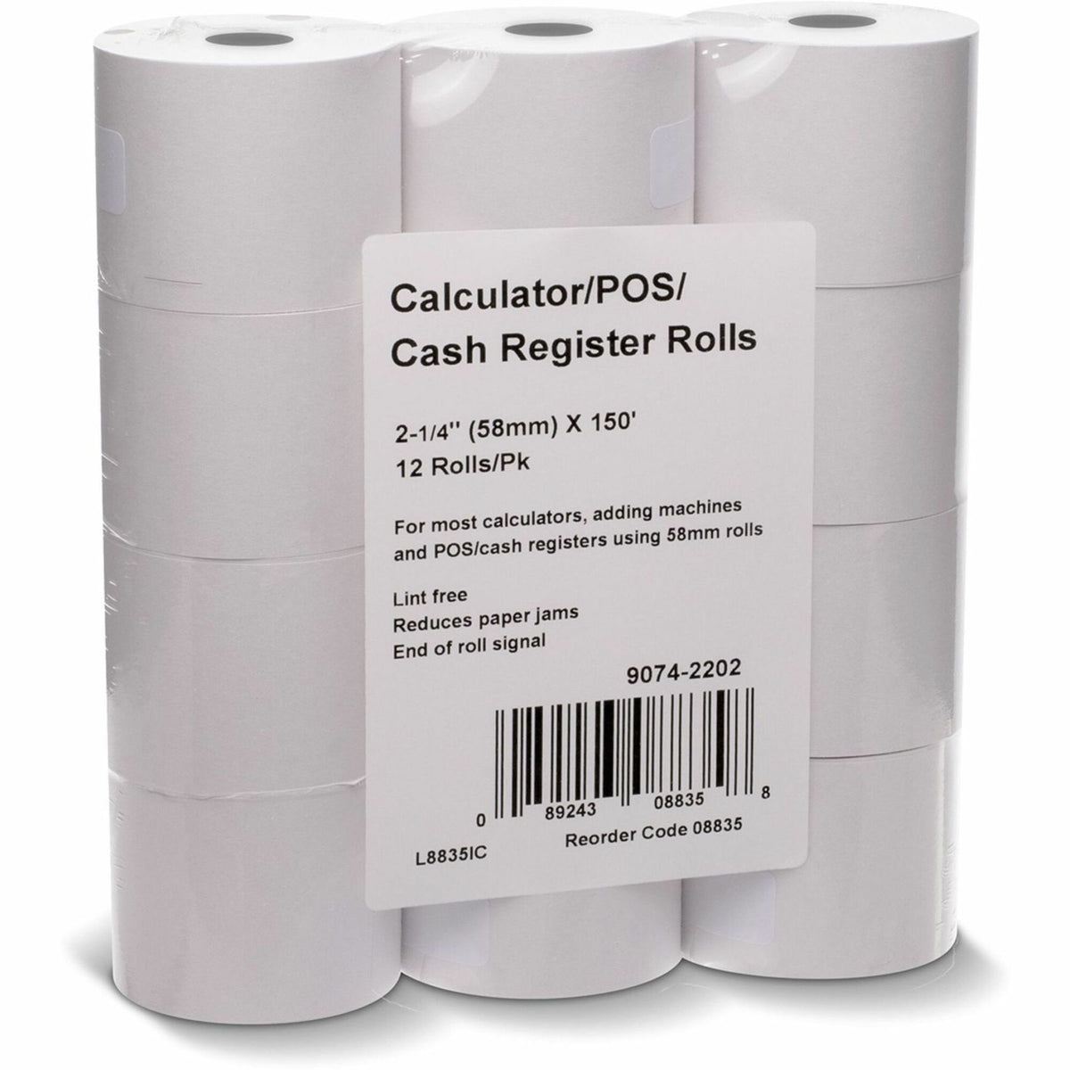 ICONEX 2-1/4"x150' Blended Bond Paper Roll - 2 1/4" x 150 ft - White - 1 Pack