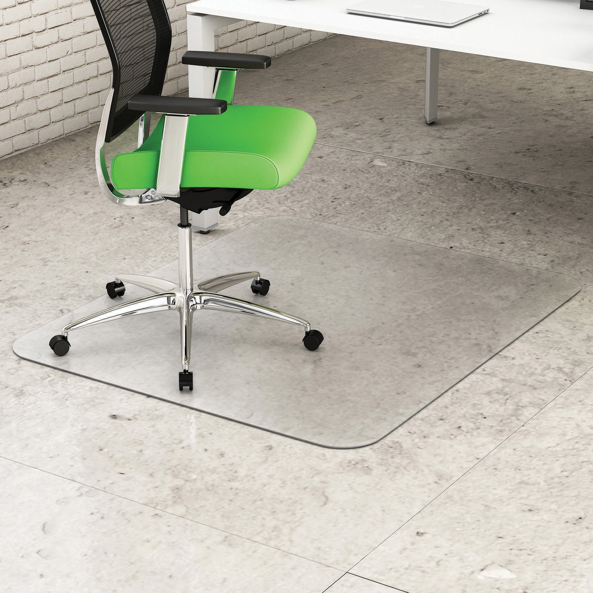 Deflecto Earth Source Hard Floor Chair Mat - Hard Floor - 48" Length x 36" Width x 0.100" Thickness - Rectangular - Clea