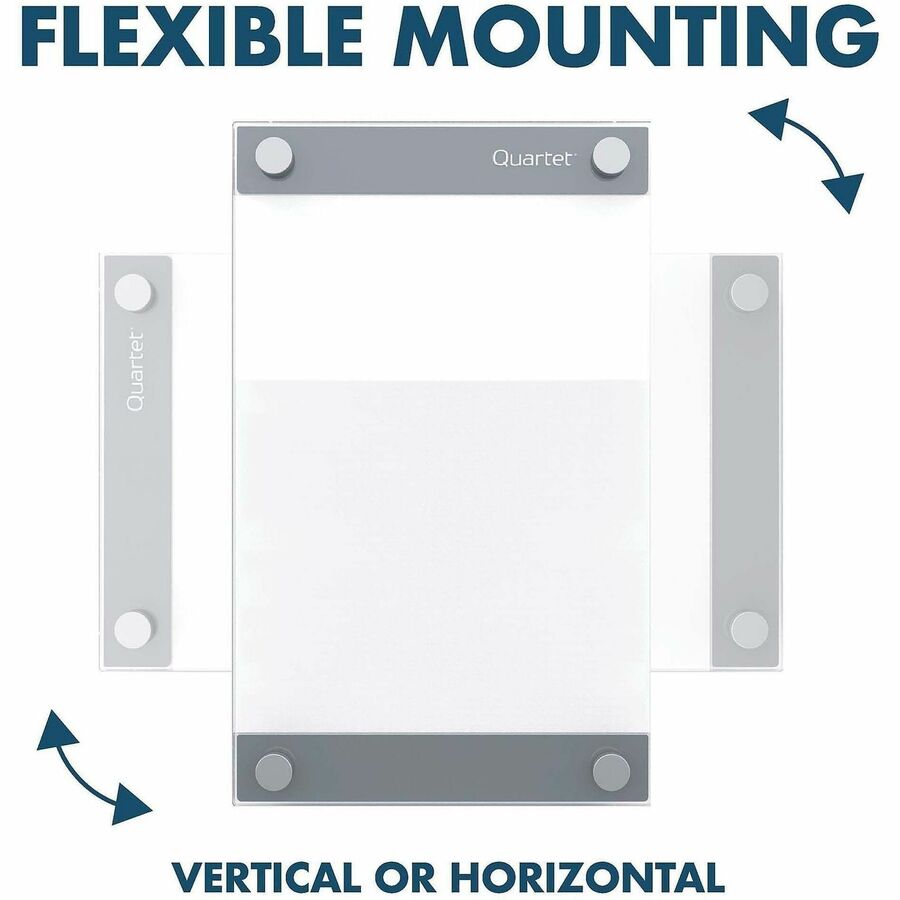 Quartet Infinity Customizable Dry-Erase Board - 36" (3 ft) Width x 24" (2 ft) Height - Clear/White Glass Surface - Recta