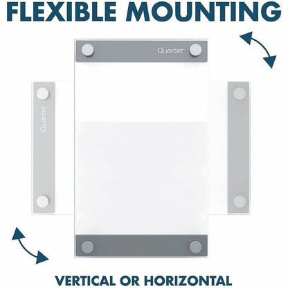 Quartet Infinity Customizable Dry-Erase Board - 36" (3 ft) Width x 24" (2 ft) Height - Clear/White Glass Surface - Recta