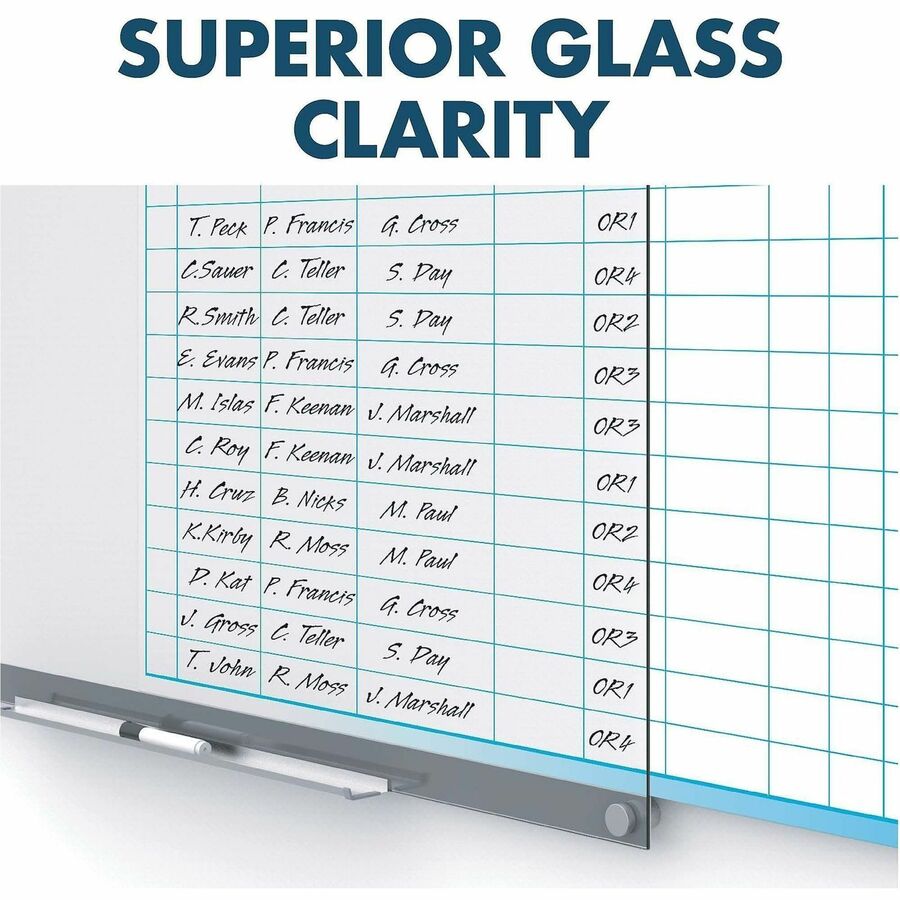 Quartet Infinity Customizable Dry-Erase Board - 36" (3 ft) Width x 24" (2 ft) Height - Clear/White Glass Surface - Recta