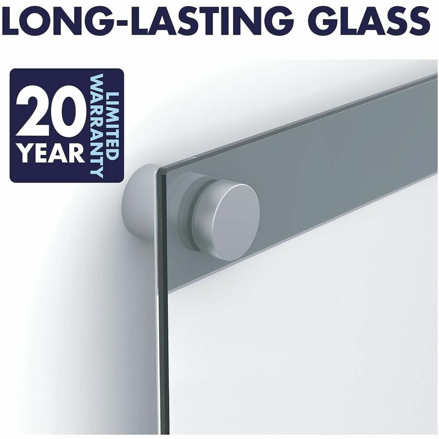 Quartet Infinity Customizable Dry-Erase Board - 36" (3 ft) Width x 24" (2 ft) Height - Clear/White Glass Surface - Recta