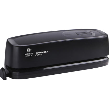 Business Source Electric Hole Punch - 3 Punch Head(s) - 10 Sheet of 20lb Paper - 9/32" Punch Size - 2.6" Width x 11.9" D