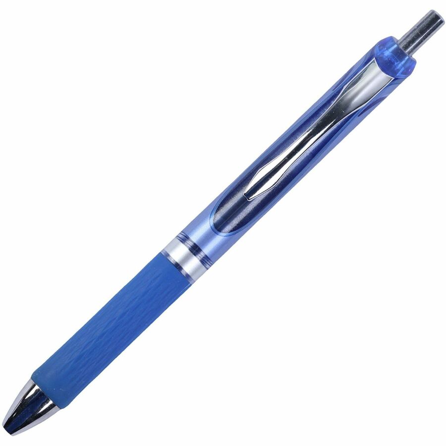 Integra Retractable Gel Ink Pen - 0.7 mm Medium Pen Point - Retractable - Blue Ink - Gel-based - Blue Barrel - Metal Tip