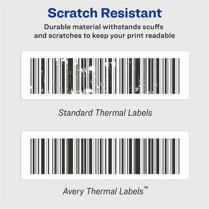 Avery® Direct Thermal Roll Labels - 3 1/2" Height x 1 1/8" Width - Permanent Adhesive - Rectangle - Thermal - Bright Whi