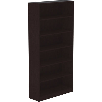 Lorell Laminate Bookcase - 0.7" Thickness Shelf, 72" Height x 36" Width x 12" Depth - 6 Shelve(s) - 5 Adjustable Shelf(v