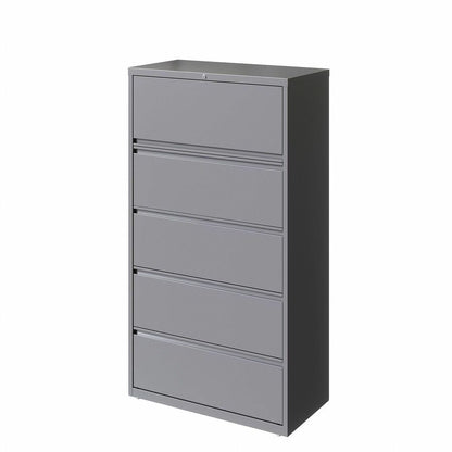 Lorell Fortress Series Lateral File - 36" Width x 18.6" Depth x 67.6" Height - 5 x Drawer(s) for File - Letter, Legal, A