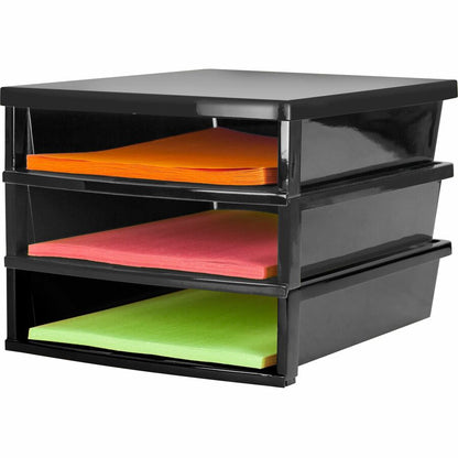 Storex Quick Stack Construction Paper Sorter - 500 x Sheet - 3 Compartment(s) - 8.40" Height x 11.25" Width x 13" Length