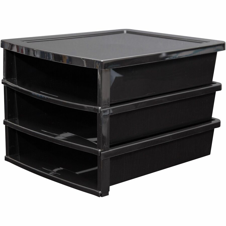 Storex Quick Stack Construction Paper Sorter - 500 x Sheet - 3 Compartment(s) - 8.40" Height x 11.25" Width x 13" Length