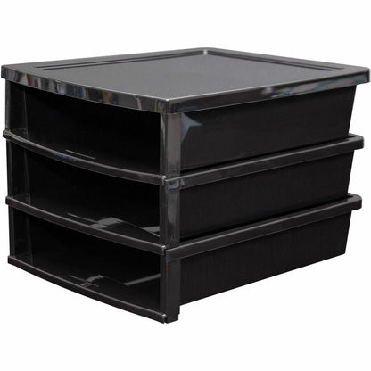 Storex Quick Stack Construction Paper Sorter - 500 x Sheet - 3 Compartment(s) - 8.40" Height x 11.25" Width x 13" Length