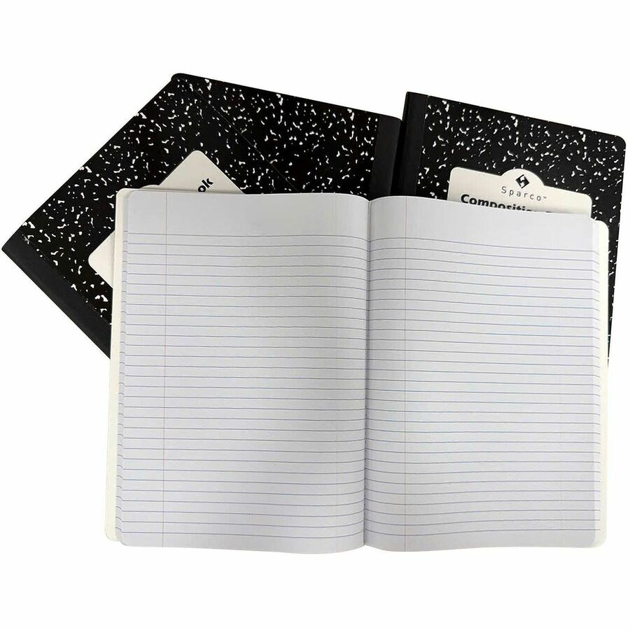 Sparco College Ruled Composition Notebook - 100 Pages - Sewn - Front Ruling Surface - 2.10" Height x 7.3" Width x 9.9" L