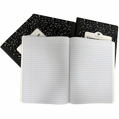 Sparco College Ruled Composition Notebook - 100 Pages - Sewn - Front Ruling Surface - 2.10" Height x 7.3" Width x 9.9" L