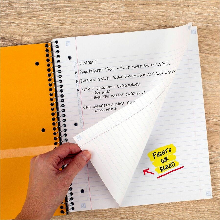 Mead Five Star Subject Spiral Notebook - 3 Subject(s) - 150 Sheets - 300 Pages - Wire Bound - 3 Hole(s) - 11" x 8 1/2" S