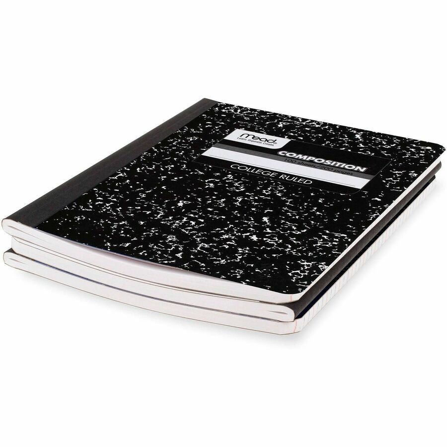 Mead College Ruled Comp Book - 100 Sheets - Sewn - 9 3/4" x 7 1/2" Sheet Size - 9" Height x 7" Width x 0.5" Length - Whi