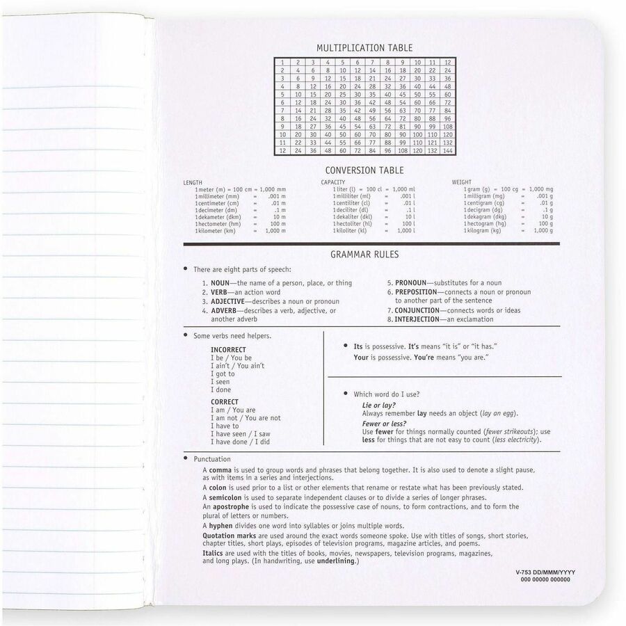 Mead College Ruled Comp Book - 100 Sheets - Sewn - 9 3/4" x 7 1/2" Sheet Size - 9" Height x 7" Width x 0.5" Length - Whi
