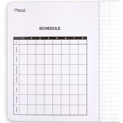 Mead College Ruled Comp Book - 100 Sheets - Sewn - 9 3/4" x 7 1/2" Sheet Size - 9" Height x 7" Width x 0.5" Length - Whi