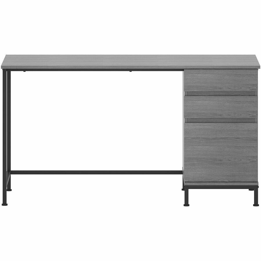 Lorell SOHO Desk with Side Drawers - 30" Height x 55" Width x 23.6" Depth - Total Drawer(s): 3 - Single Pedestal on Righ