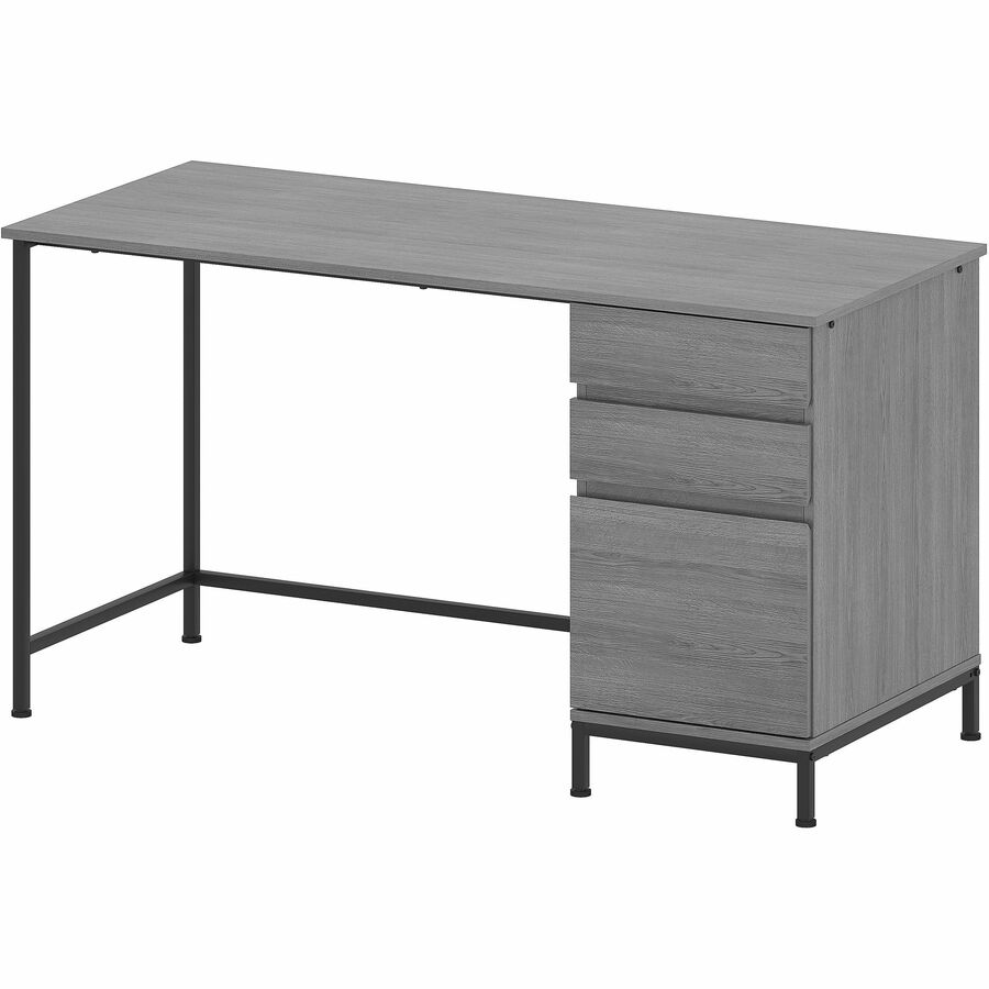 Lorell SOHO Desk with Side Drawers - 30" Height x 55" Width x 23.6" Depth - Total Drawer(s): 3 - Single Pedestal on Righ