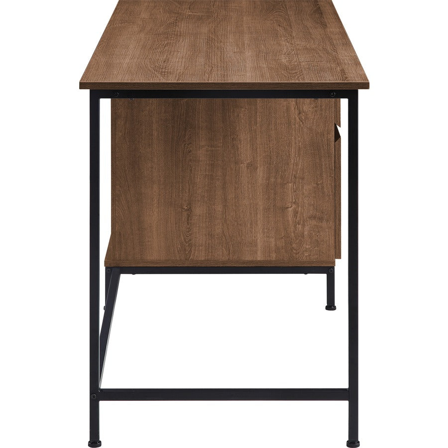Lorell SOHO Desk with Side Drawers - 30" Height x 55" Width x 23.6" Depth - Total Drawer(s): 3 - Single Pedestal on Righ