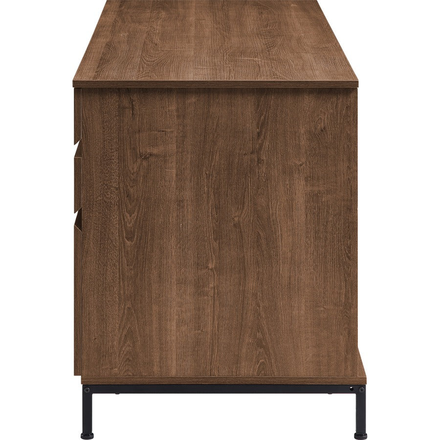Lorell SOHO Desk with Side Drawers - 30" Height x 55" Width x 23.6" Depth - Total Drawer(s): 3 - Single Pedestal on Righ