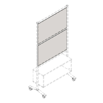 Lorell Adaptable Panel Divider - 24" Width x 2" Height x 37" Depth - Aluminum, Acrylic - White - 1 Each