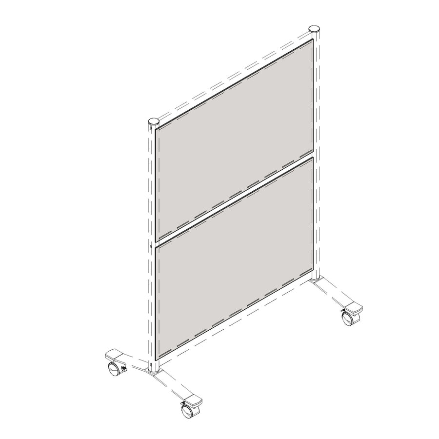 Lorell Adaptable Panel Divider - 24" Width x 2" Height x 37" Depth - Aluminum - Charcoal - 1 Each