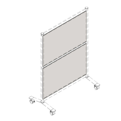 Lorell Adaptable Panel Divider - 24" Width x 2" Height x 37" Depth - Aluminum - Charcoal - 1 Each