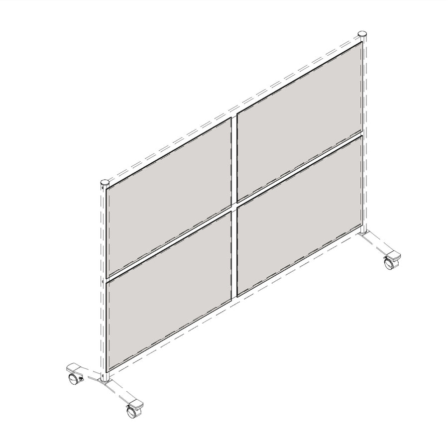 Lorell Adaptable Panel Divider - 24" Width x 2" Height x 37" Depth - Aluminum - Charcoal - 1 Each