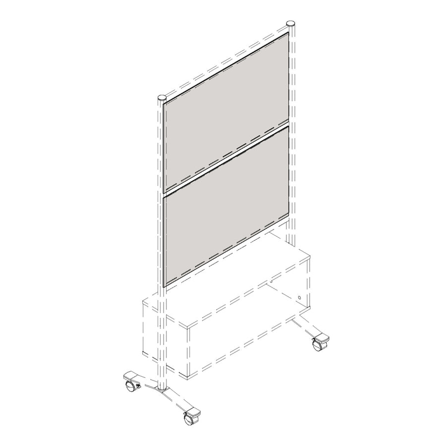 Lorell Adaptable Panel Divider - 24" Width x 2" Height x 37" Depth - Aluminum - Charcoal - 1 Each