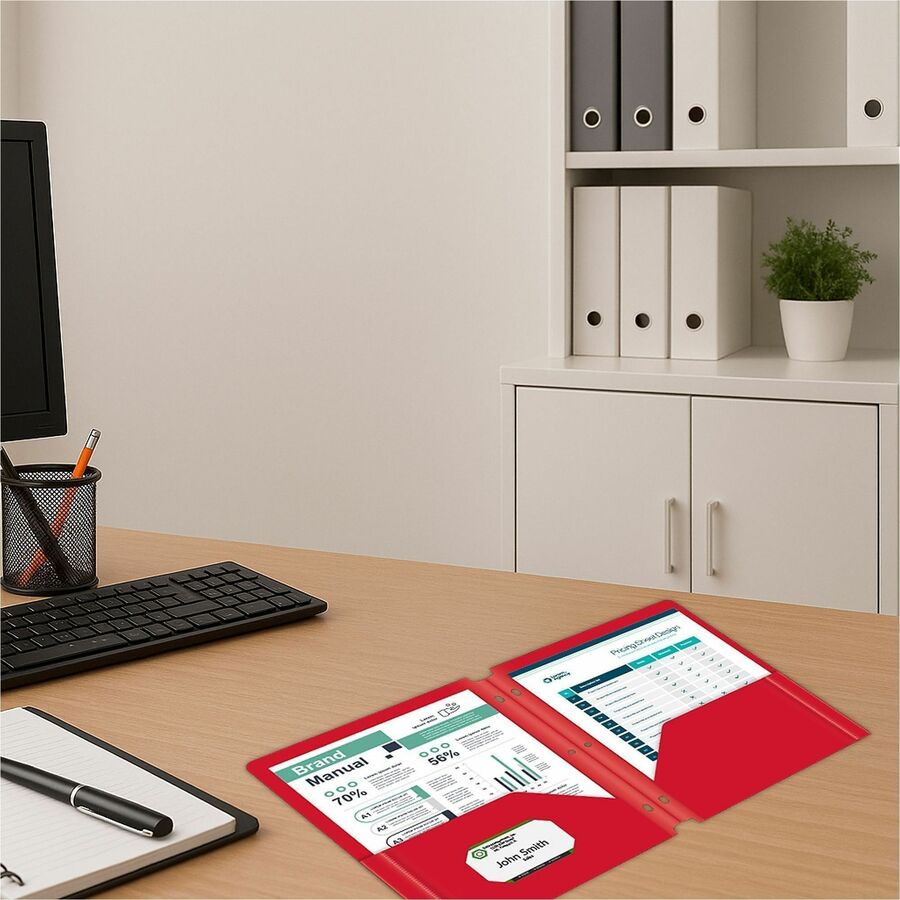 C-Line 2-pocket Heavyweight Poly Portfolio Pocket - 9.4" Width x 11.4" Length x 100 mil Thickness - For Letter 8 1/2" x 