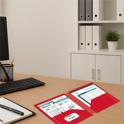 C-Line 2-pocket Heavyweight Poly Portfolio Pocket - 9.4" Width x 11.4" Length x 100 mil Thickness - For Letter 8 1/2" x 