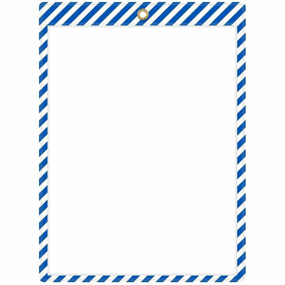 C-Line Safety Striped Shop Ticket Holders - 0.1" Height x 9.8" Width x 13.6" Length - Vinyl - Blue, White - 1 Box