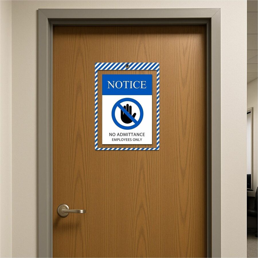 C-Line Safety Striped Shop Ticket Holders - 0.1" Height x 9.8" Width x 13.6" Length - Vinyl - Blue, White - 1 Box
