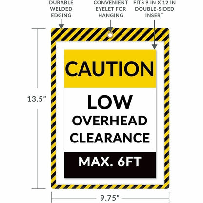 C-Line Safety Striped Shop Ticket Holders - 0.1" Height x 9.8" Width x 13.6" Length - Vinyl - Yellow, Black - 1 Box