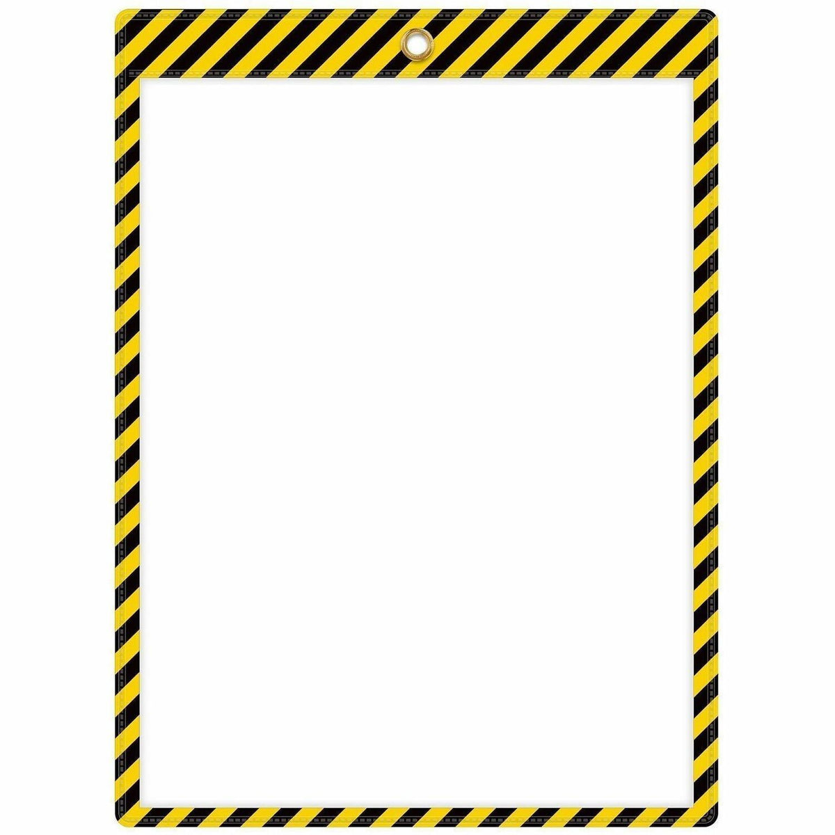 C-Line Safety Striped Shop Ticket Holders - 0.1" Height x 9.8" Width x 13.6" Length - Vinyl - Yellow, Black - 1 Box