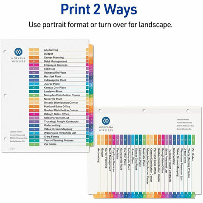 Avery A-Z Dividers, 26 Tabs, Ready Index (6 Sets of 11832) - 156 x Divider(s) - 156 Tab(s) - Alphabet - A-Z, Table of Co