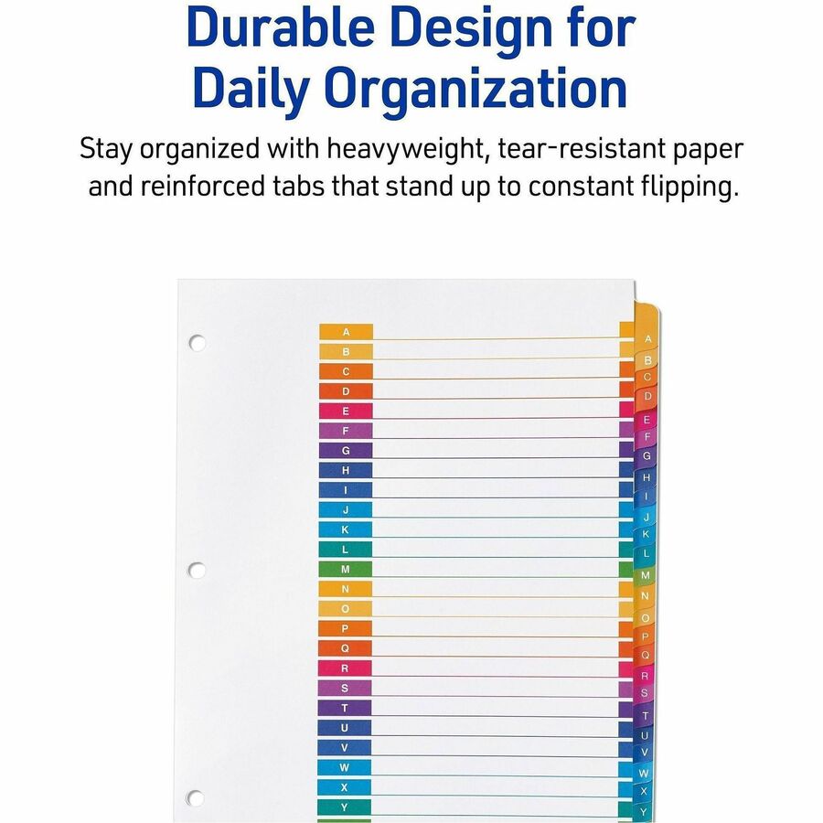 Avery A-Z Dividers, 26 Tabs, Ready Index (6 Sets of 11832) - 156 x Divider(s) - 156 Tab(s) - Alphabet - A-Z, Table of Co