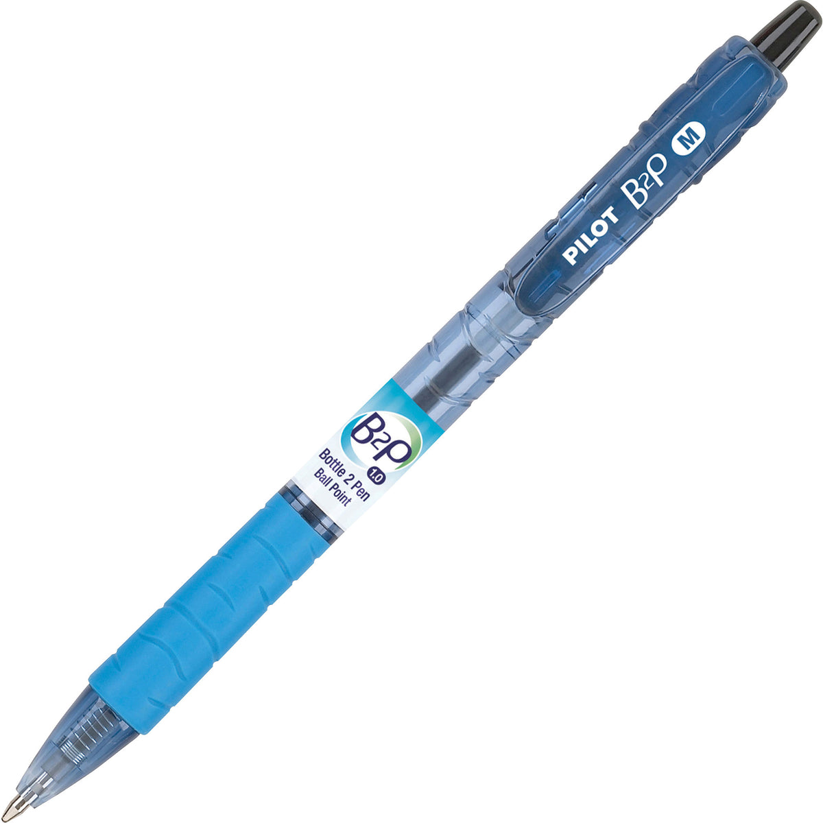 B2P Ball Point Retractable Pen - 1 mm Medium Pen Point - Retractable - Black, Blue Ink - Assorted Barrel - 36 / Display 