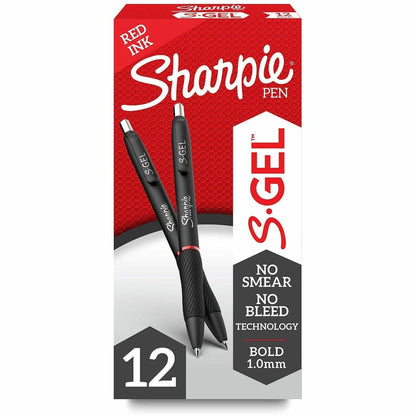 Sharpie S-Gel Pens - 1.0 mm Pen Point - Retractable - Red Ink - Gel-based - 12 / Dozen