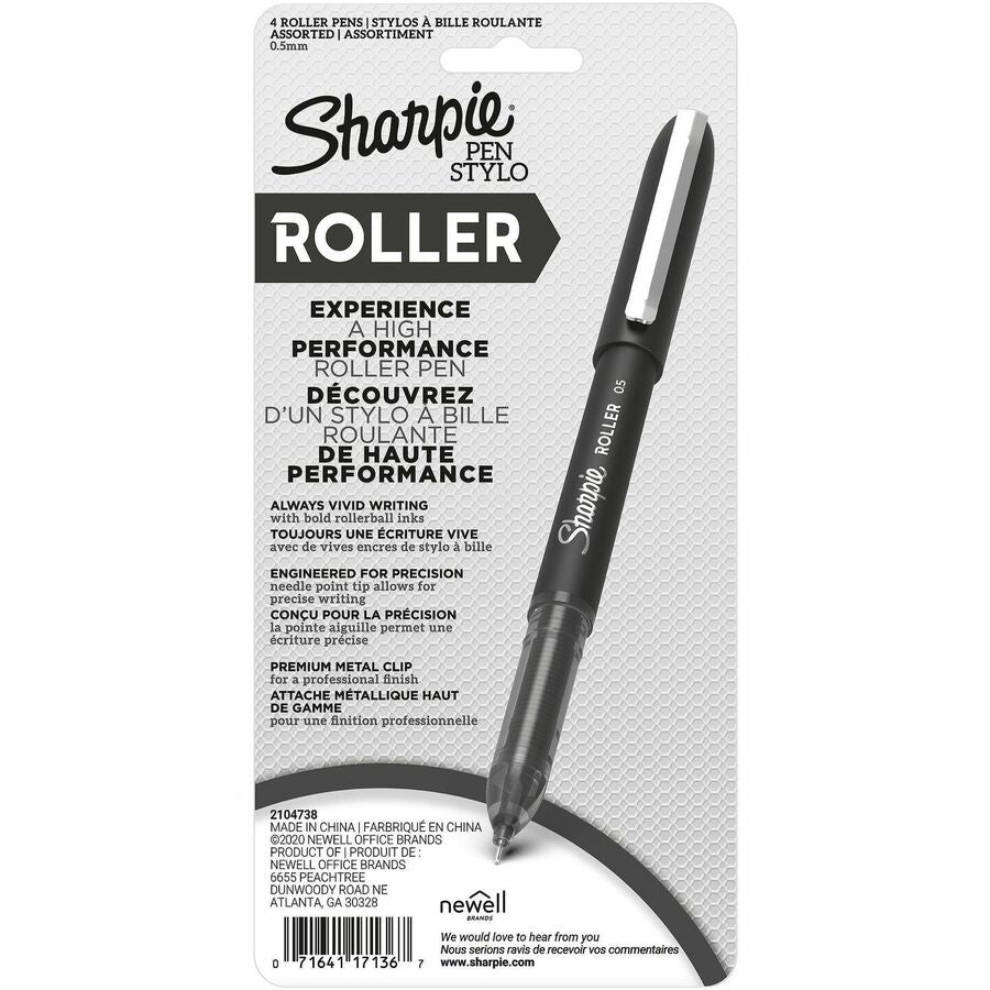 Sharpie Rollerball Pens - 0.5 mm Pen Point - 4 / Pack