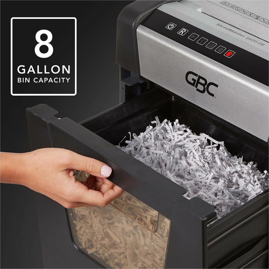 GBC ShredMaster SX20-08 Cross-Cut Paper Shredder - Non-continuous Shredder - Super Cross Cut - 20 Per Pass - for shreddi