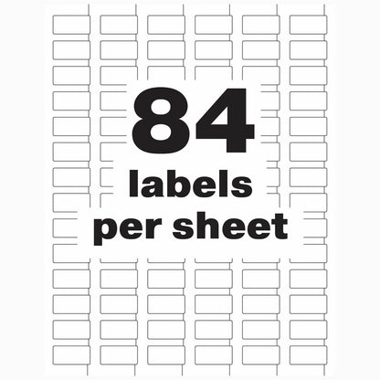 Avery® PermaTrack Durable White Asset Tag Labels, 1/2" x 1" , 672 Asset Tags - Waterproof - 1/2" Width x 1" Length - Per