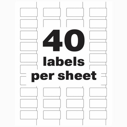 Avery® PermaTrack Durable White Asset Tag Labels, 3/4" x 1-1/2" , 320 Asset Tags - Waterproof - 3/4" Width x 1 1/2" Leng