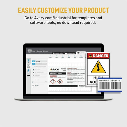 Avery® PermaTrack Durable White Asset Tag Labels, 3/4" x 2" , 240 Asset Tags - Waterproof - 3/4" Width x 2" Length - Per