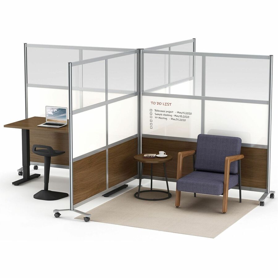 Lorell Panel System Open Storage Cabinet - 12.07" Height x 32.50" Width x 11.75" Depth - Charcoal - Laminate - 1 Each