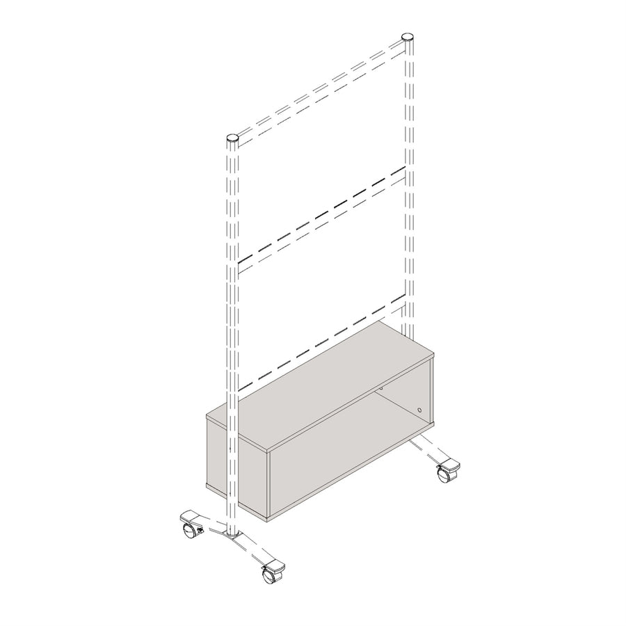 Lorell Panel System Open Storage Cabinet - 12.07" Height x 32.50" Width x 11.75" Depth - Charcoal - Laminate - 1 Each
