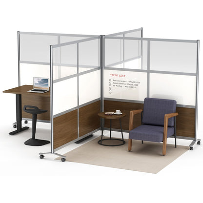 Lorell Panel System Open Storage Cabinet - 12.07" Height x 32.50" Width x 11.75" Depth - Walnut - Laminate - 1 Each