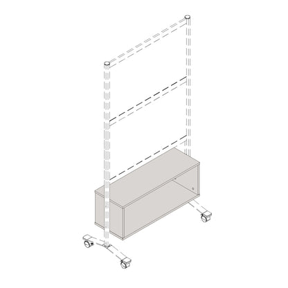 Lorell Panel System Open Storage Cabinet - 12.07" Height x 32.50" Width x 11.75" Depth - Walnut - Laminate - 1 Each