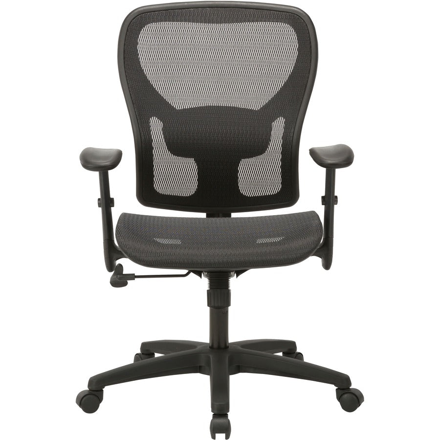Lorell Mesh Mid-Back Task Chair - Mesh Seat Material - Mesh Back Material - Mid Back - 5-star Base - Black - 1 Each