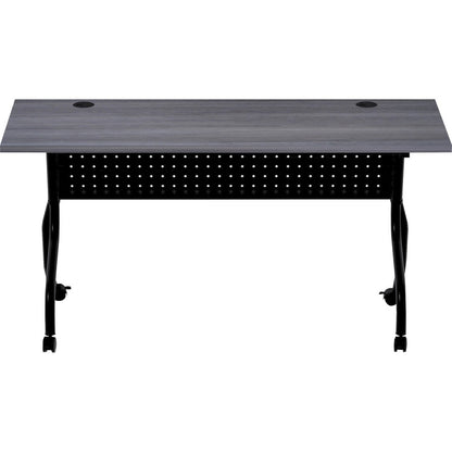 Lorell Preference Flip and Nest Training Table - Charcoal Rectangle, Melamine Top - Black Four Leg Base - 1 Each